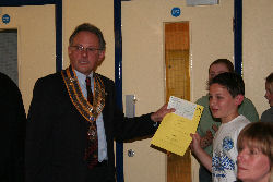 President Mike Simmonds with the Junior Chef contestants