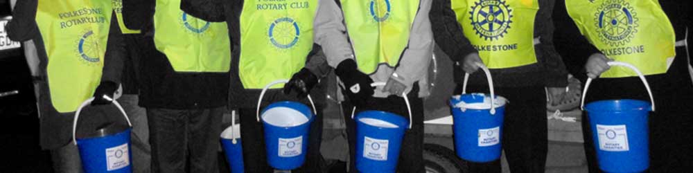 Rotary Club of Folkestone braving the cold to collect money for good causes.